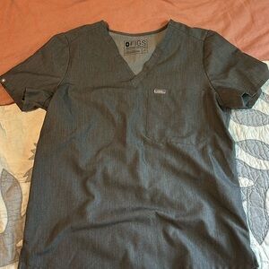 Figs Grey Scrub Top